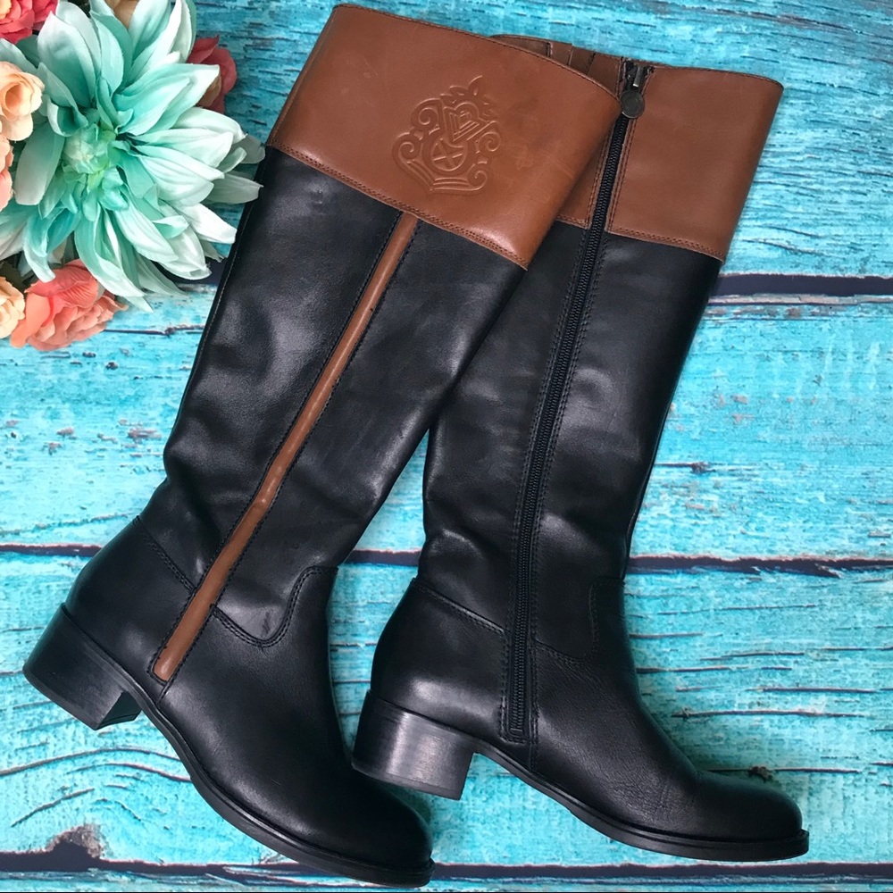 Franco Sarto Canyon Brown & Black Tall Boots